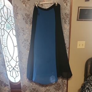 Chic Women's Maxi Skirt in Blue and Black